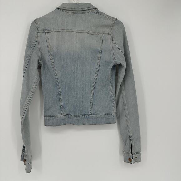 J Brand Jacket Womens XS Denim Atomic Stretch Button Up Distressed 40503225 - Picture 6 of 13